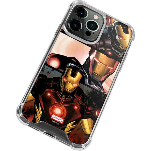 Marvel Iron Man Three Panel iPhone 14 Pro Clear Case